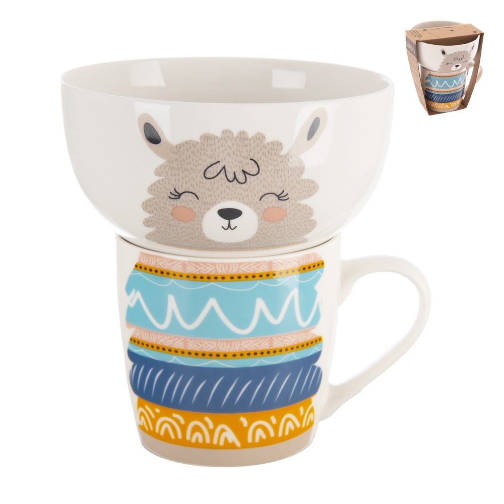 Porcelánová súprava hrnčeka a misky 2 ks 350 ml – Orion