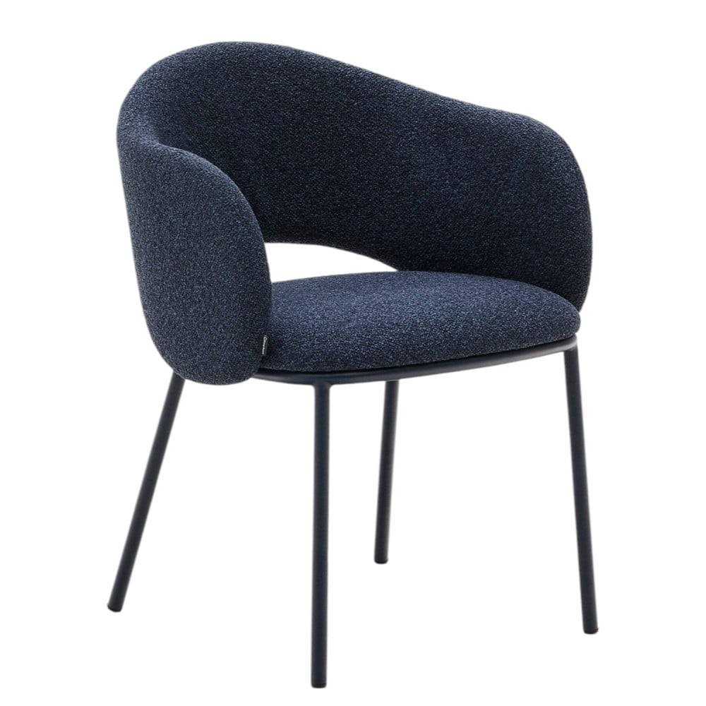 Tmavomodré čalúnené jedálenské kreslo Maina – Kave Home