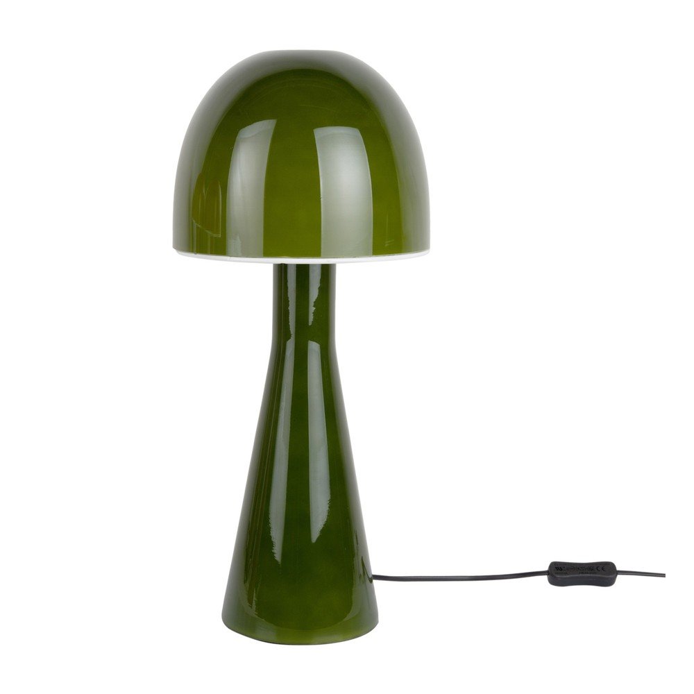 Tmavozelená stolová lampa so skleneným tienidlom (výška 45 cm) Bombin – Leitmotiv