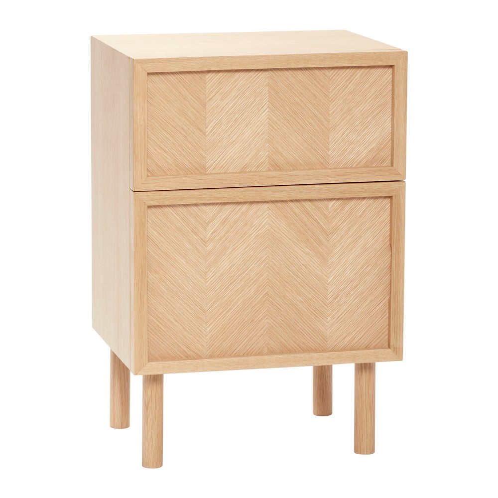 Nočný stolík z dubového dreva v prírodnej farbe Herringbone – Hübsch