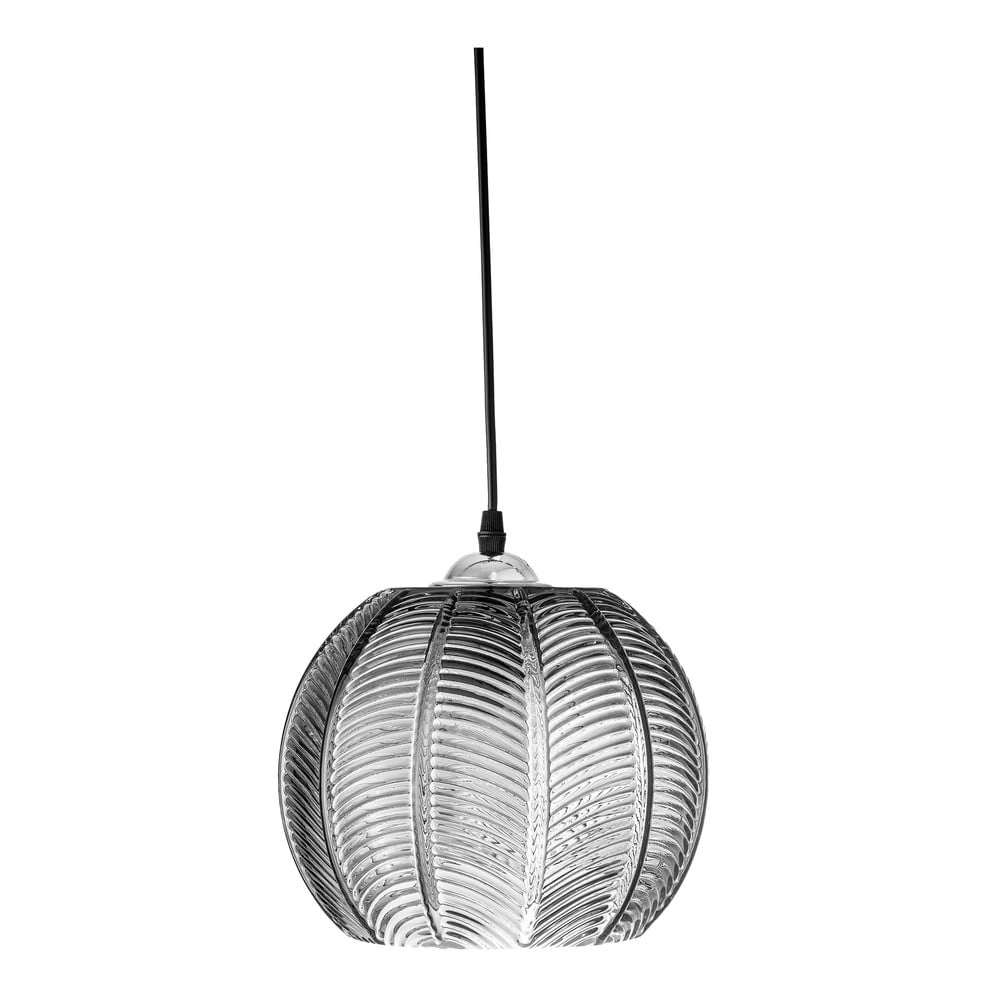 Sivé závesné svietidlo so skleneným tienidlom ø 22 cm Adar – Bloomingville
