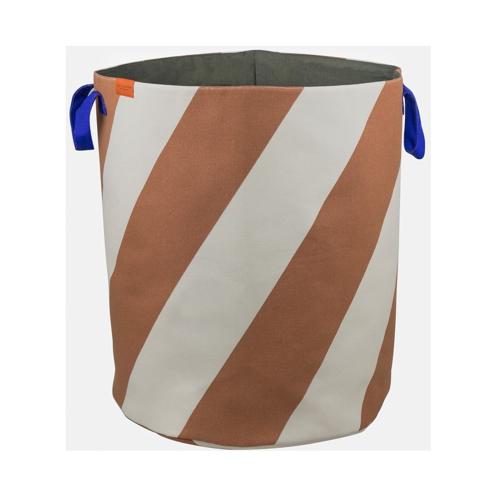 Látkový kôš na bielizeň v tehlovej farbe/krémový 5 l Diagonal – Mette Ditmer Denmark