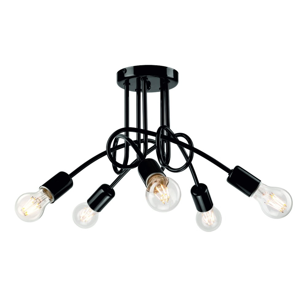 Čierne stropné svietidlo bez tienidla 46x46 cm Camilla – LAMKUR