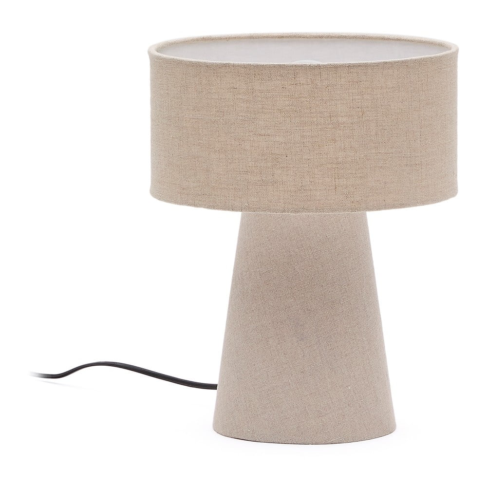 Stolová lampa sivobéžová s textilným tienidlom (výška 35 cm) Algaida – Kave Home