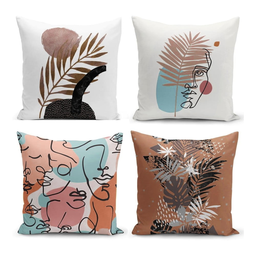 Súprava 4 obliečok na vankúše Minimalist Cushion Covers Cesso