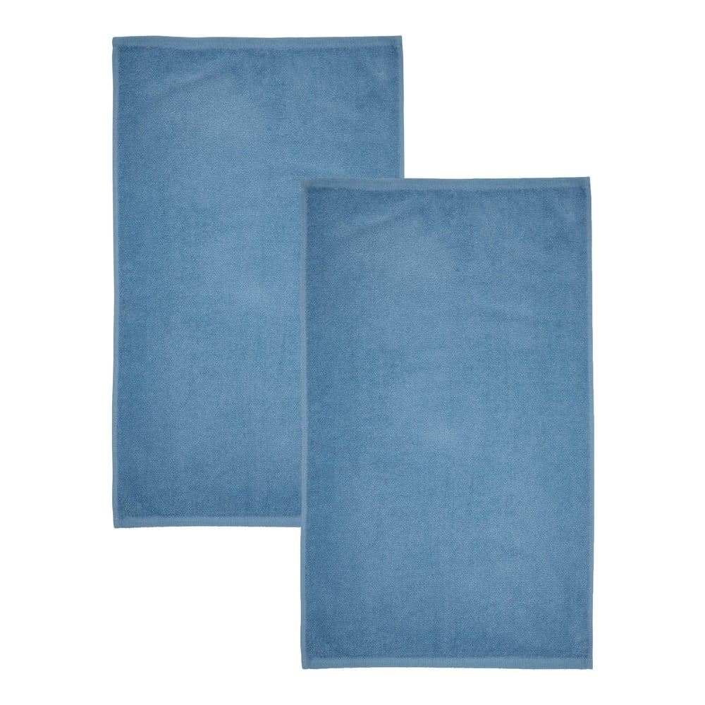 Modré rýchloschnúce/froté bavlnené osušky v súprave 2 ks 90x140 cm Quick Dry – Catherine Lansfield