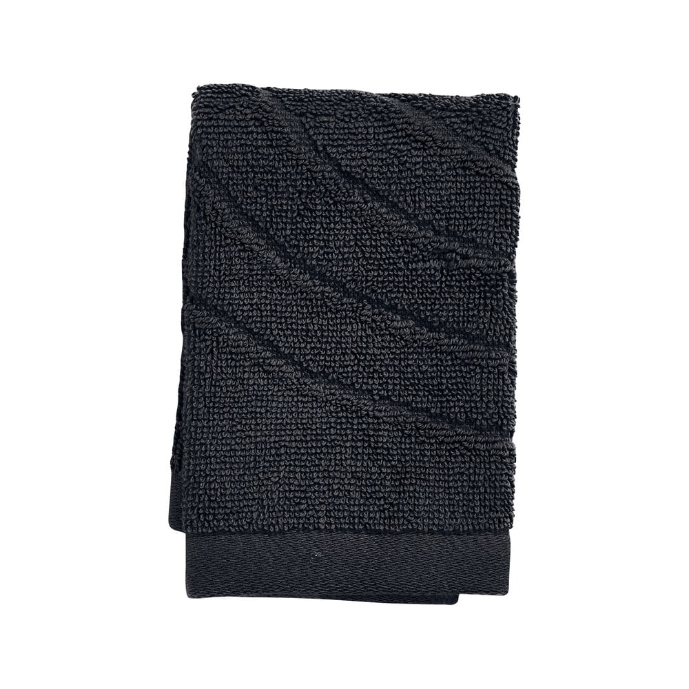 Čierny froté bavlnený uterák 30x30 cm Time – Zone