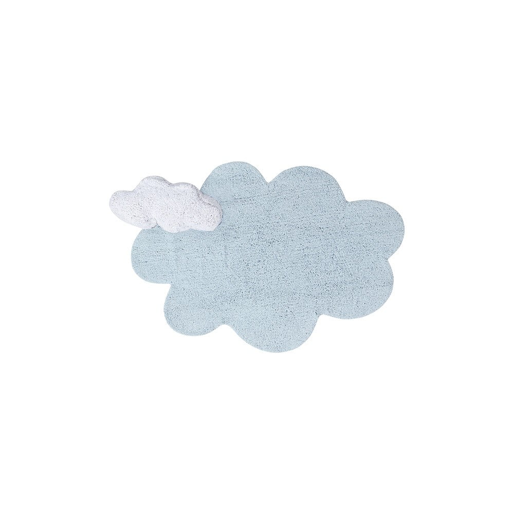 Svetlomodrý prateľný ručne tkaný bavlnený detský koberec 110x170 cm Puffy Dream – Lorena Canals