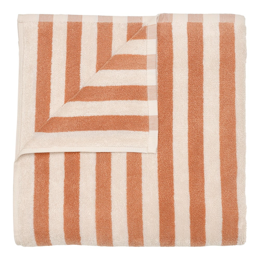 Oranžová/béžová froté osuška z Bio bavlny 70x140 cm Arto – Blomus