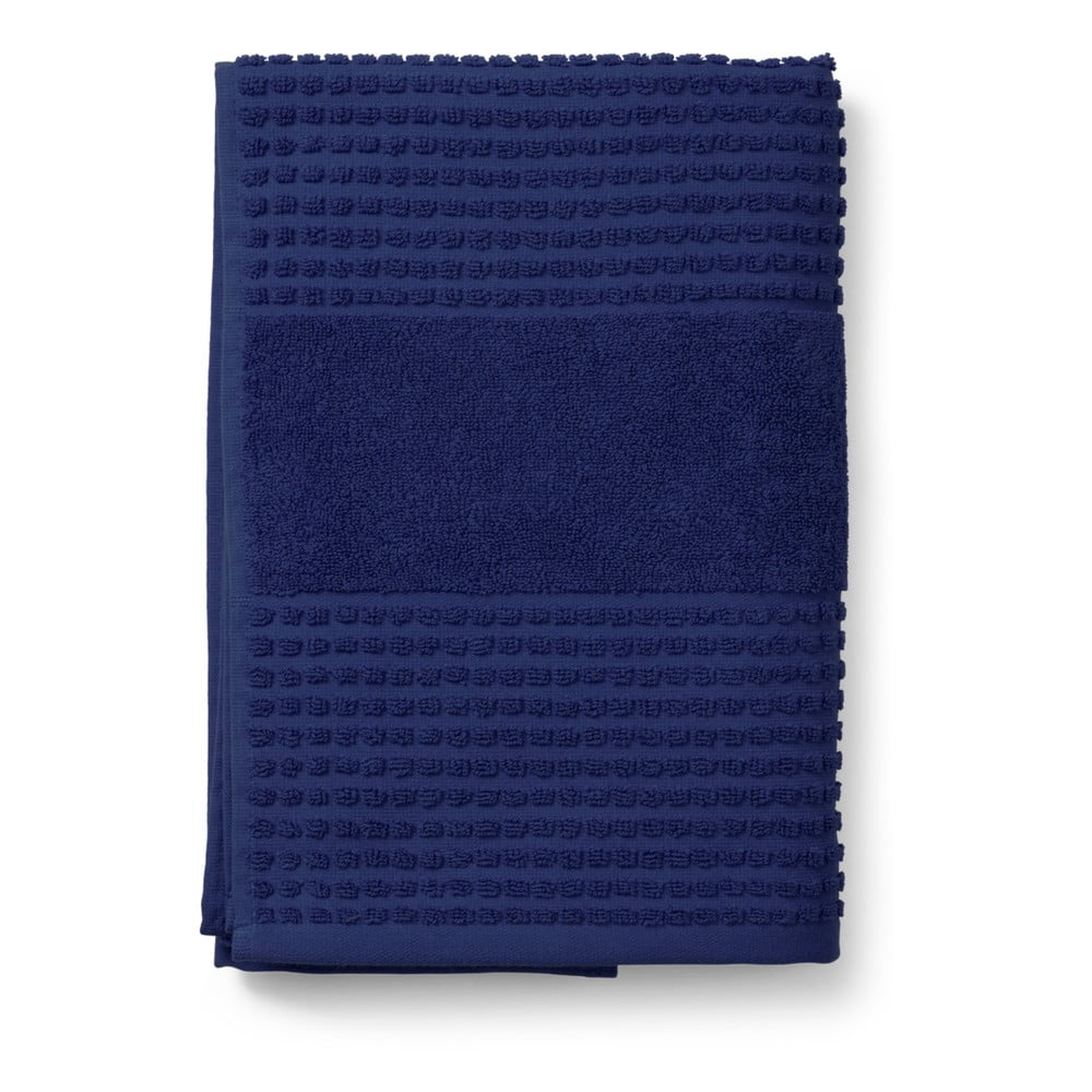 Tmavomodrá froté osuška z Bio bavlny 70x140 cm Check – JUNA