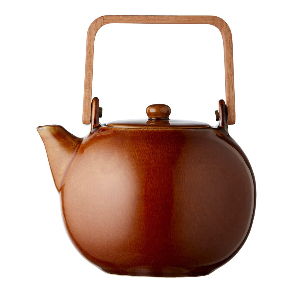 Jantárová keramická kanvica na čaj so sitkom 1