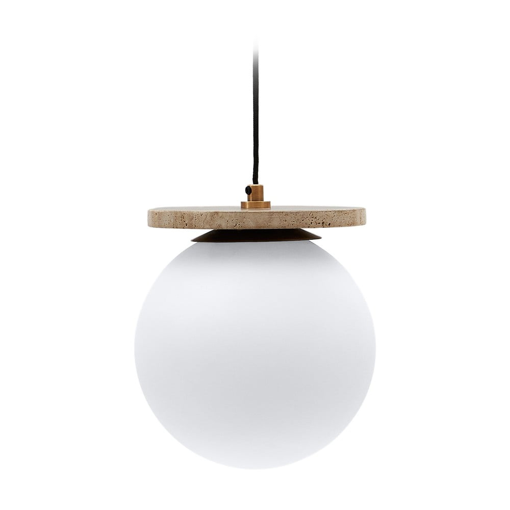 Biele závesné svietidlo so skleneným tienidlom ø 20 cm Malachi – Kave Home