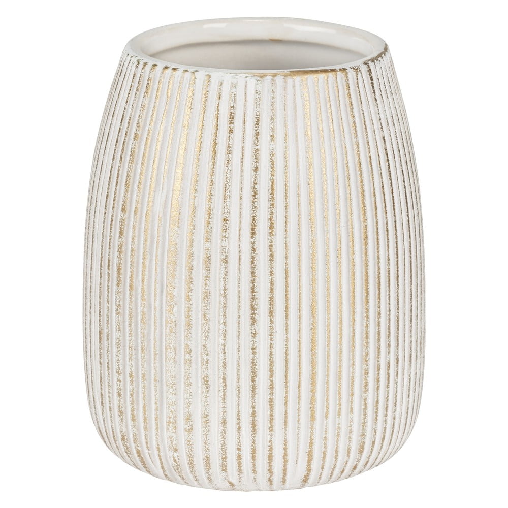 Biely/v zlatej farbe keramický téglik na zubné kefky Pascoli – Wenko