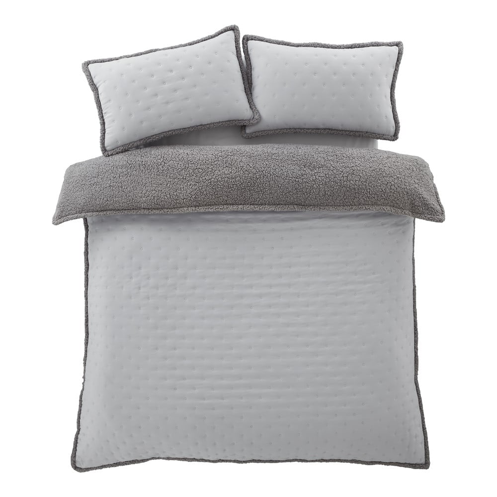 Sivé obliečky na jednolôžko s baránkom 135x200 cm Cosy Nori – Catherine Lansfield