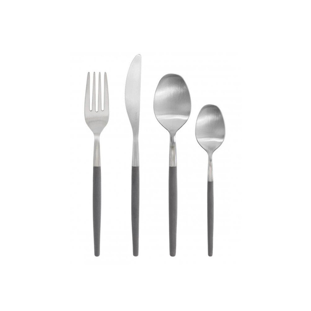 Tmavosivý/v striebornej farbe antikoro príbor 16 ks Maxime – Blomus