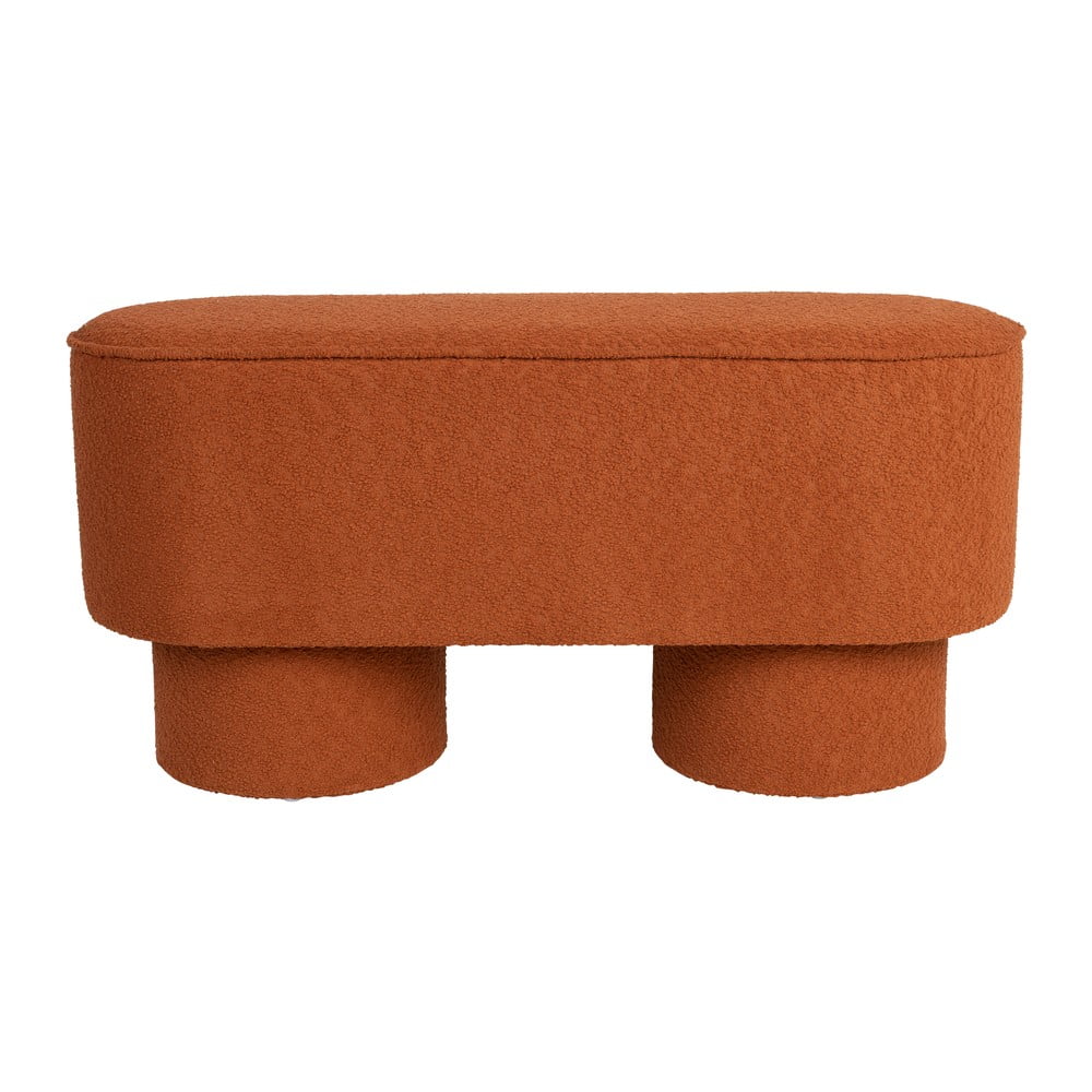 Lavica z textílie buklé v tehlovej farbe Marcos – White Label