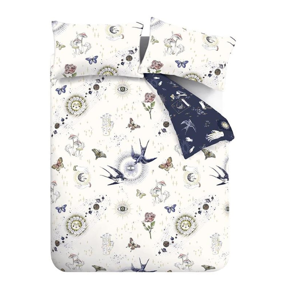 Modré/krémové obliečky na jednolôžko 135x200 cm Astrology – Sassy B
