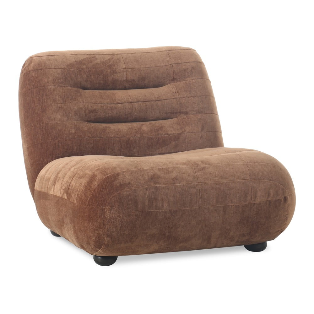 Hnedé zamatové kreslo Wyatt – Dutchbone