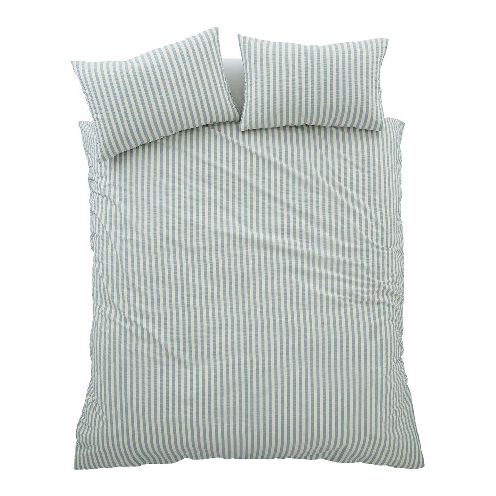 Modré 3-dielne obliečky na dvojlôžko 200x200 cm Cotton Rich Woven Stripe – Pineapple Elephant