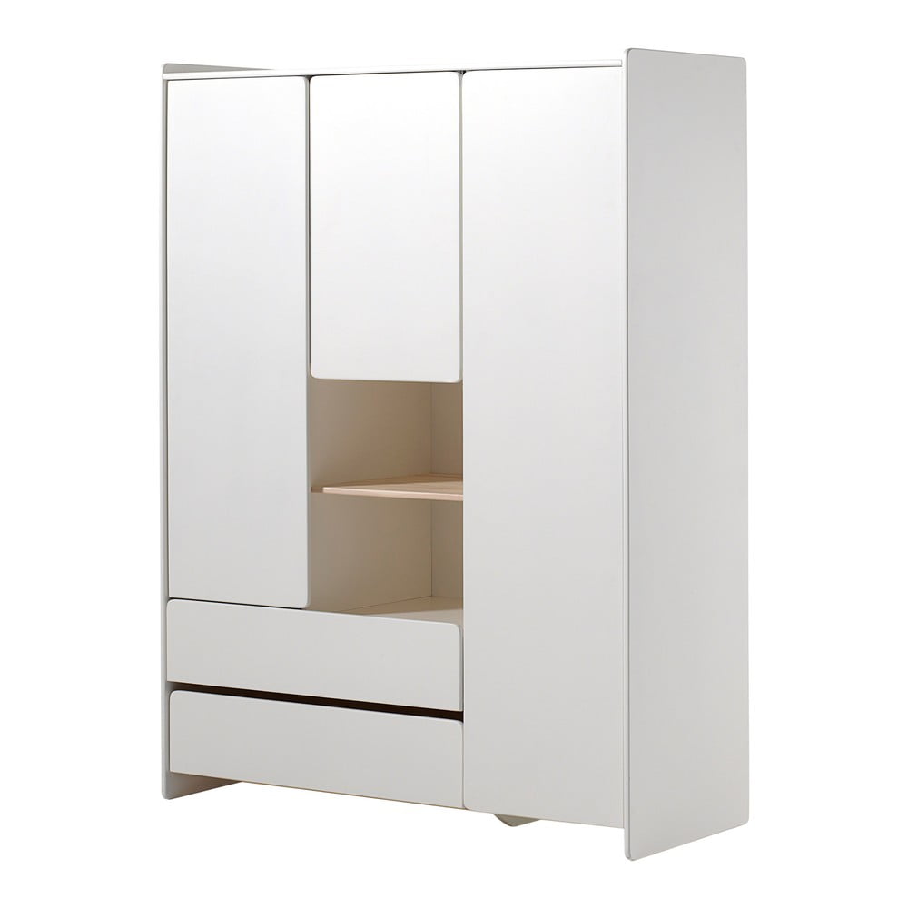 Biela detská šatníková skriňa Vipack Kiddy