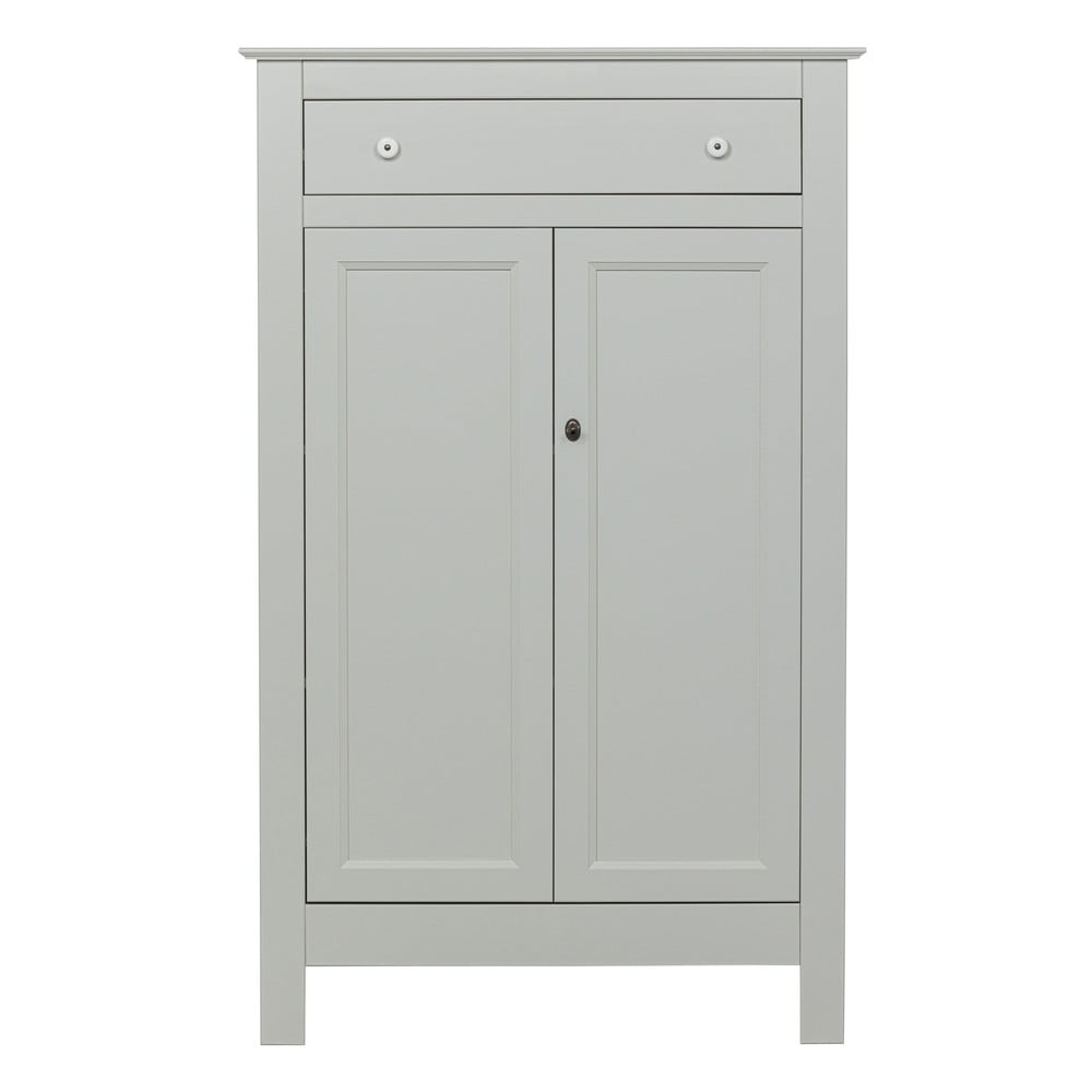 Svetlosivá vysoká uzamykateľná komoda z borovicového dreva 93x150 cm Eva – WOOOD