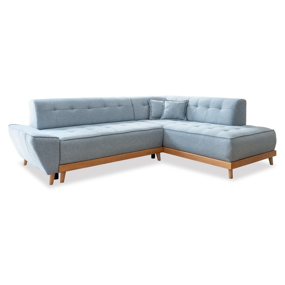 Svetlomodrá rozkladacia rohová pohovka Miuform Dazzling Daisy L