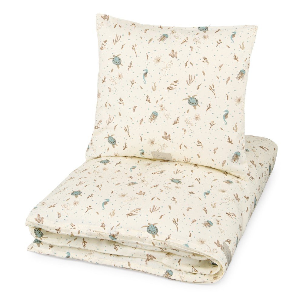 Svetložltá detská obliečka do postieľky z Bio bavlny 70x100 cm Sea Garden – Cam Cam Copenhagen