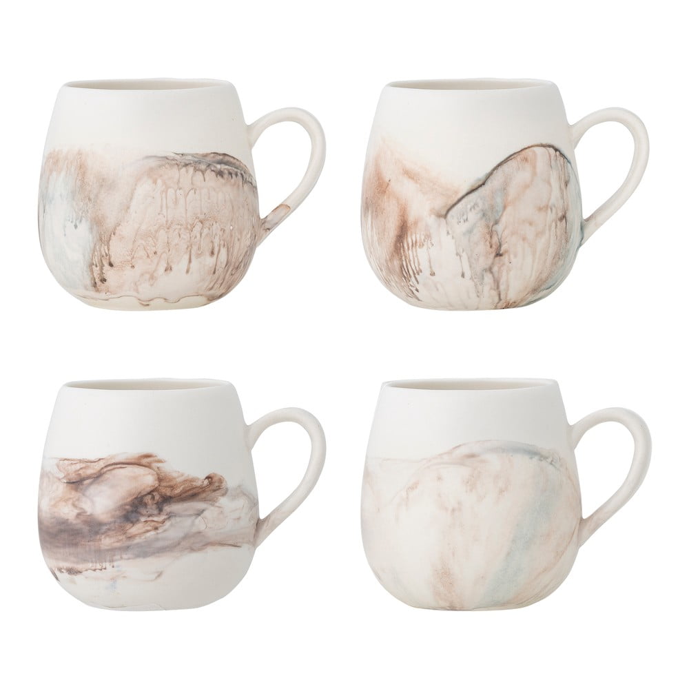 Krémové hrnčeky v súprave 4 ks z kameniny 250 ml Lyre – Bloomingville