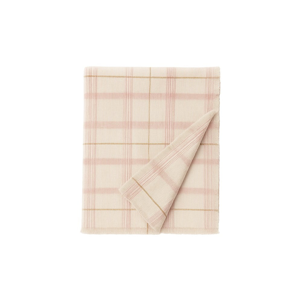 Svetloružový bavlnený detský pléd 140x200 cm Tartan Rose – Lorena Canals