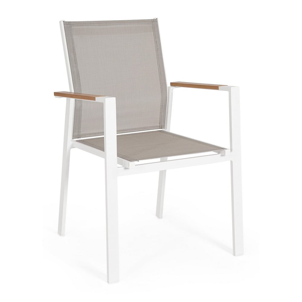 Biela kovová záhradná stolička Heta – Bizzotto