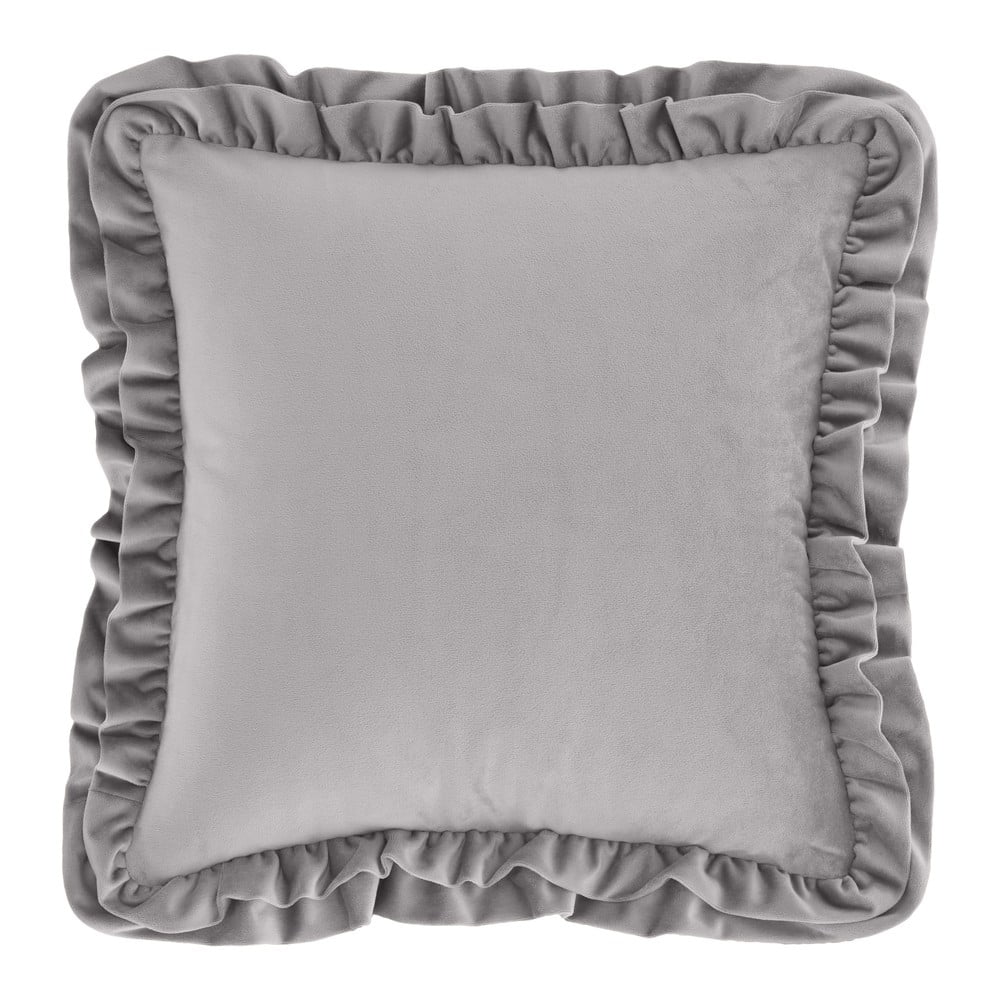 Zamatový dekoračný vankúš 43x43 cm Velvet Double Frill – Catherine Lansfield