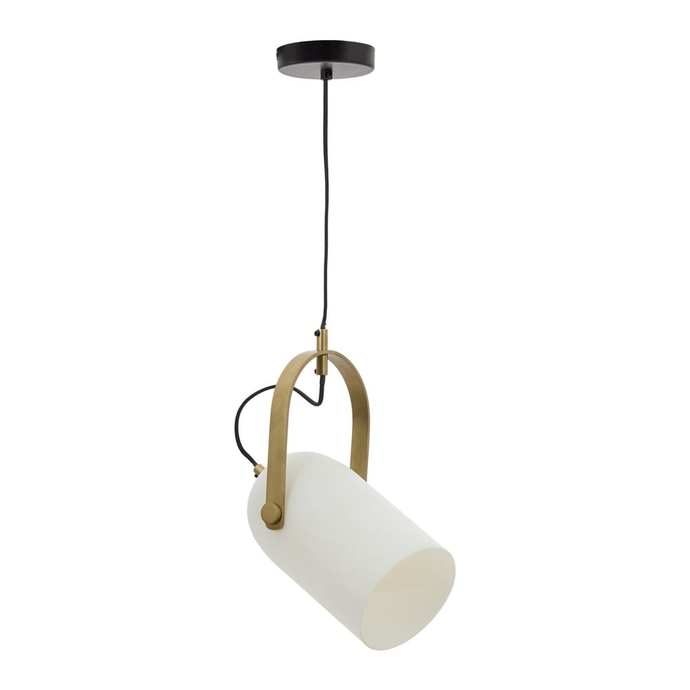 Biele závesné svietidlo so skleneným tienidlom ø 14 cm Reisy – Kave Home