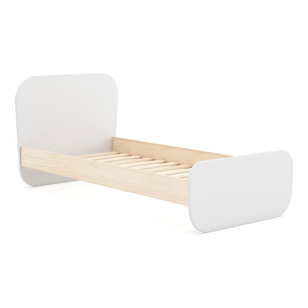 Biela detská posteľ v dekore borovice s roštom 90x190 cm Esteban – Marckeric