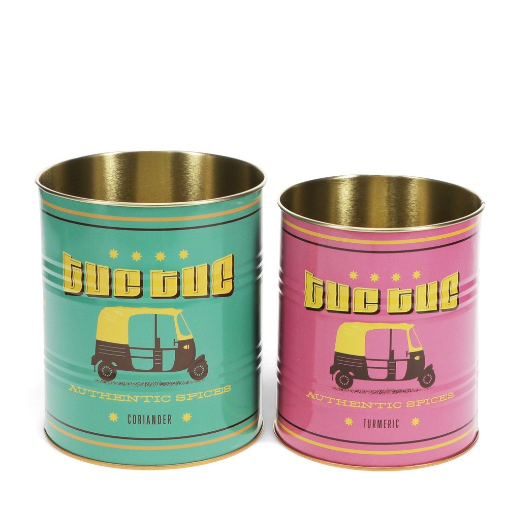 Dekoratívne cínové úložné boxy v súprave 2 ks ø 11x13 cm Tuc-tuc – Rex London