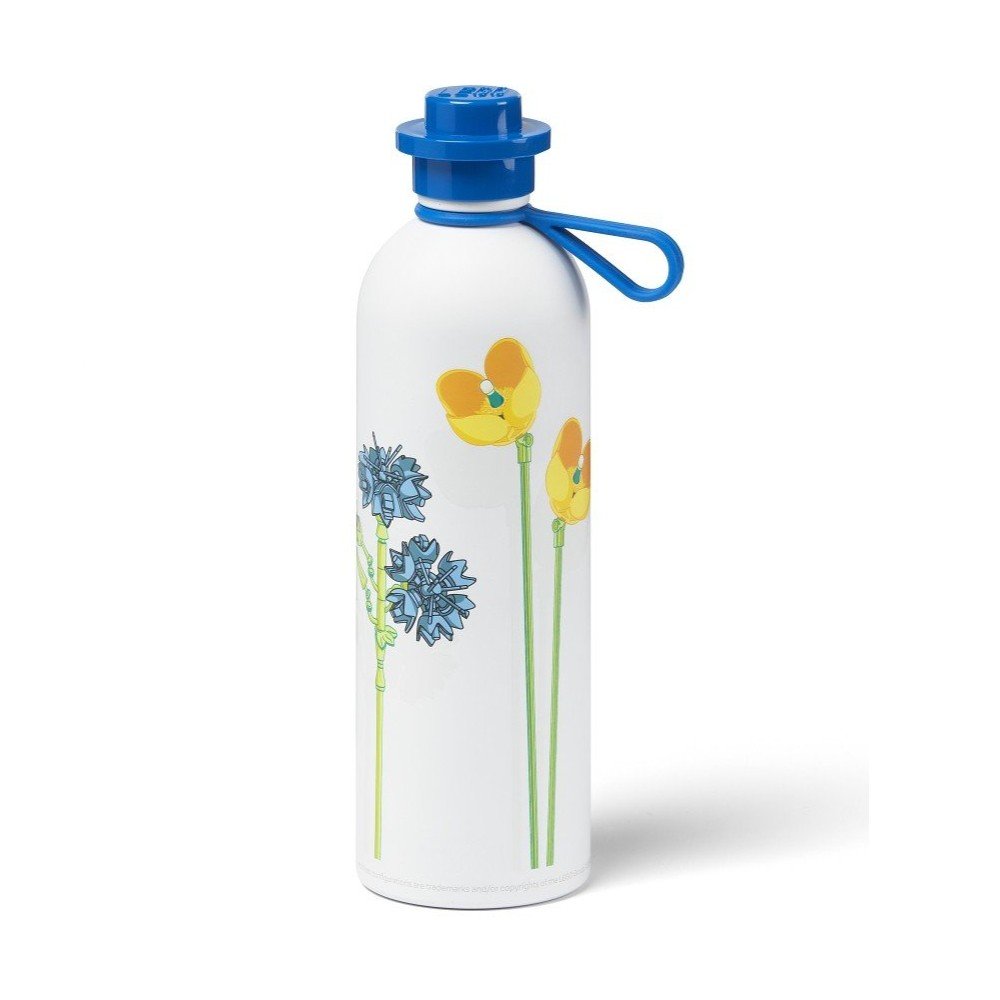 Biela/modrá detská termoska 560 ml Meadow Flowers – LEGO®