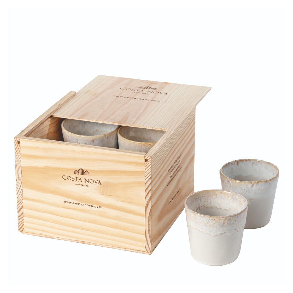 Biele kameninové šálky v súprave 8 ks na espresso 210 ml Grespresso – Costa Nova