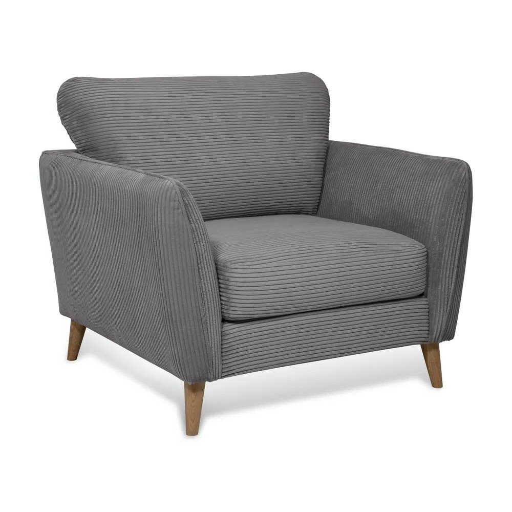 Tmavosivé menčestrové kreslo Paris – Scandic