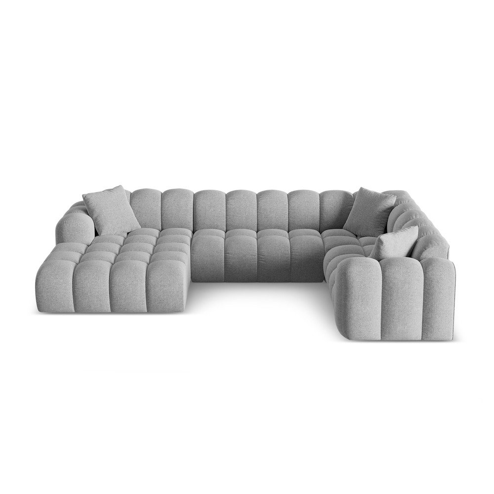 Svetlosivá ženilková rohová pohovka (pravý roh/do tvaru "U") Treno – Cosmopolitan Design