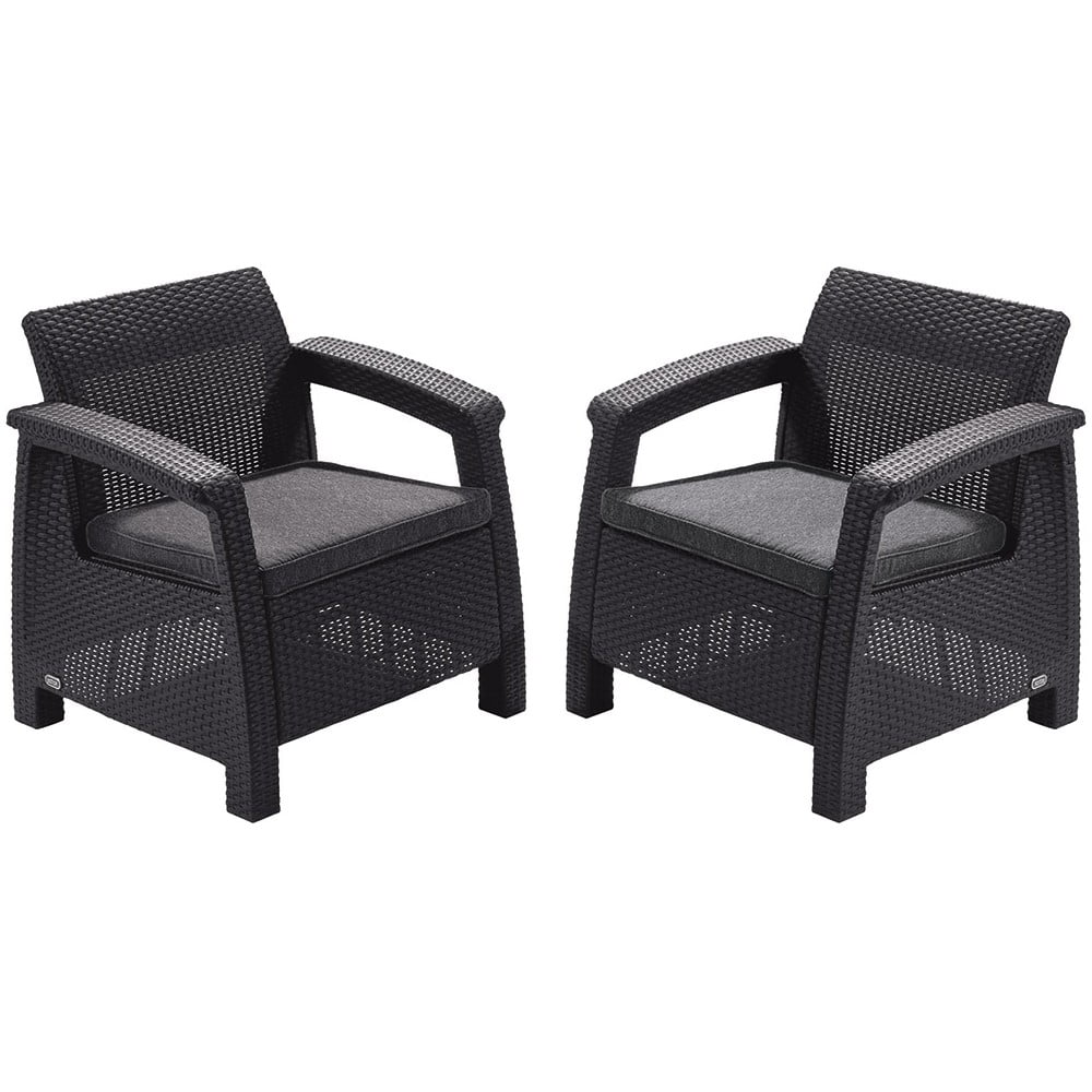 Tmavosivé záhradné kreslo Corfu – Keter