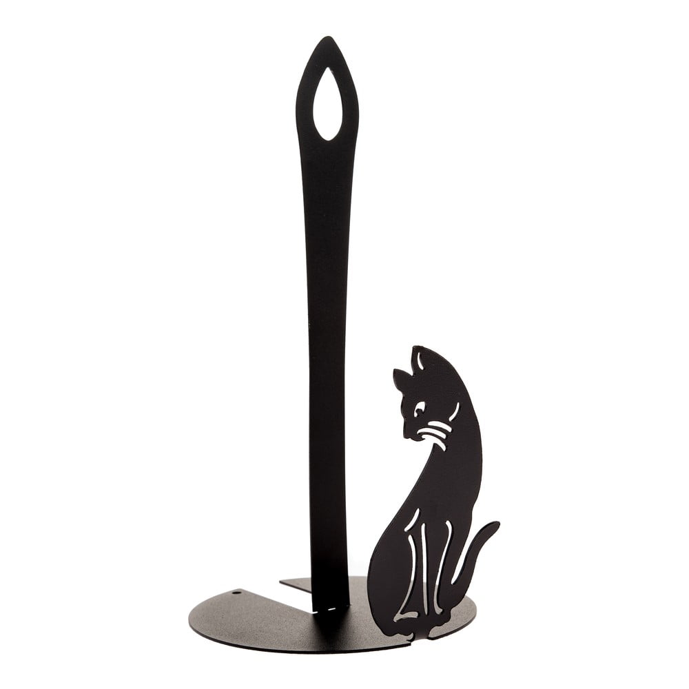 Čierny kovový stojan na papierové utierky ø 13 cm – Dakls