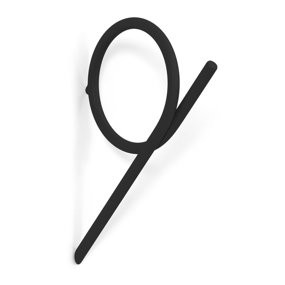 Čierny nástenný oceľový háčik Tuba M – Spinder Design