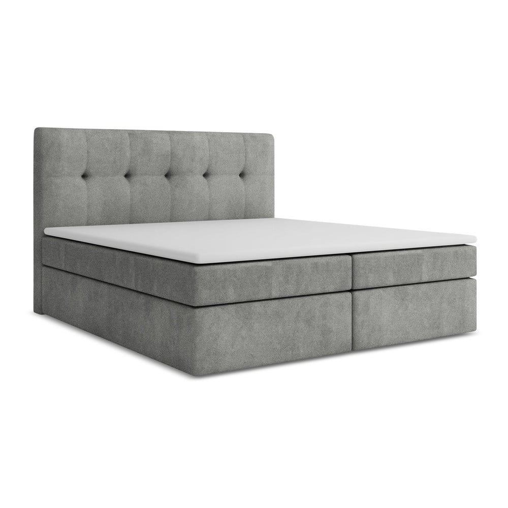 Sivá boxspring posteľ s úložným priestorom 160x200 cm Palta – Makamii