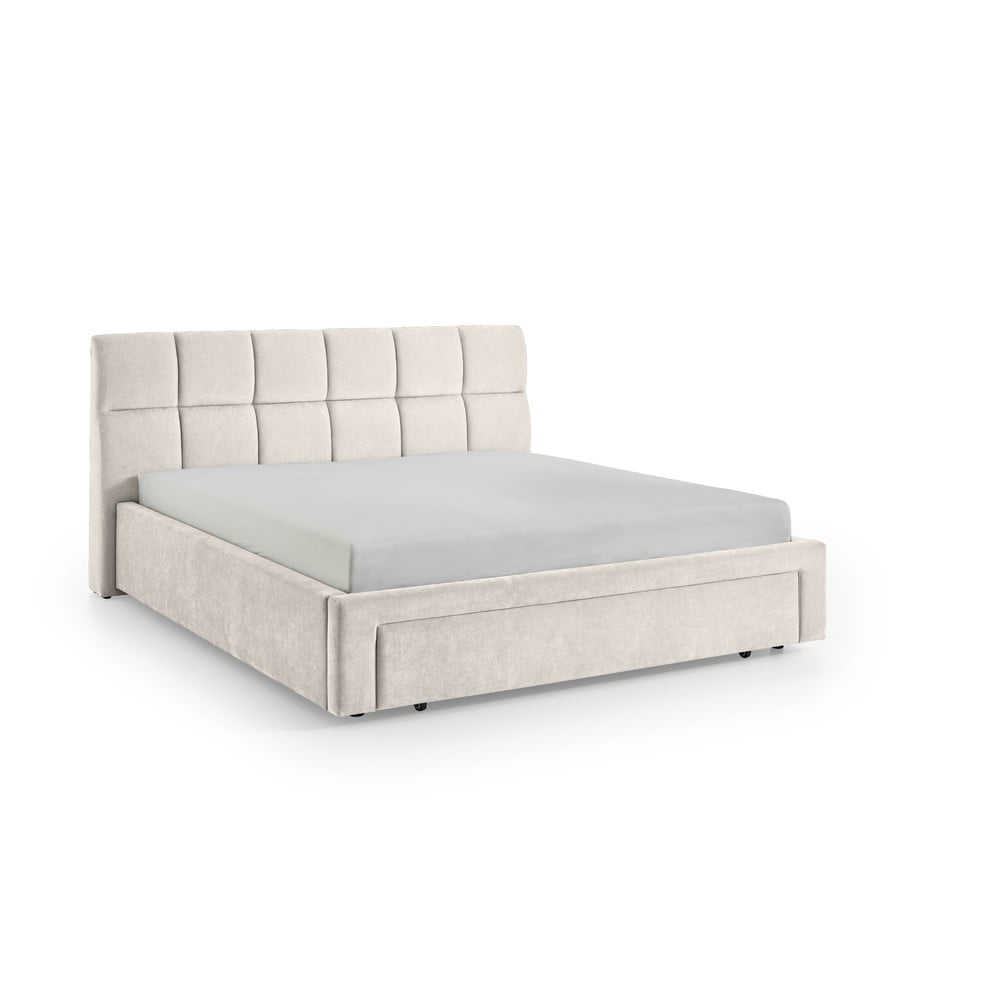 Béžová čalúnená dvojlôžková posteľ bez roštu 180x200 cm Canyon – Meise Möbel