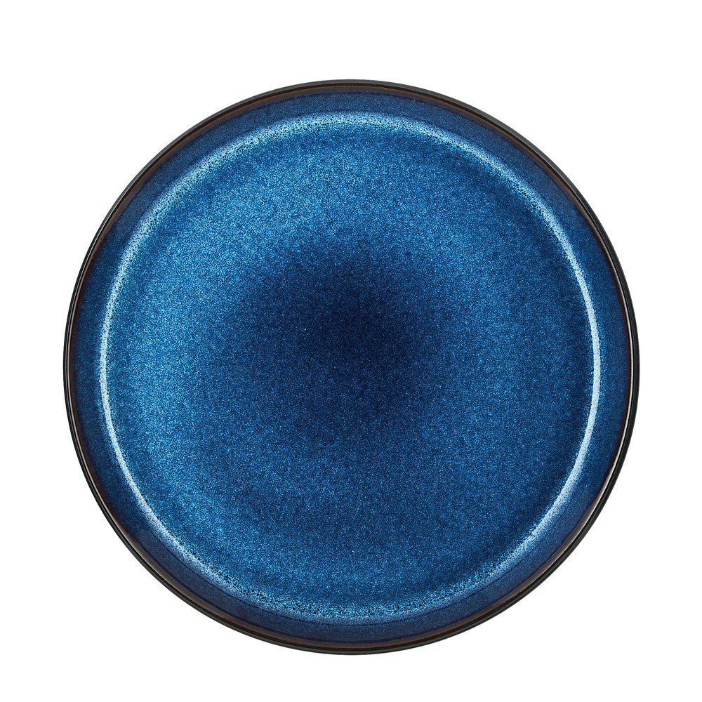 Čierny/modrý dezertný tanier z kameniny ø 21 cm Gastro Dark Blue/Black – Bitz