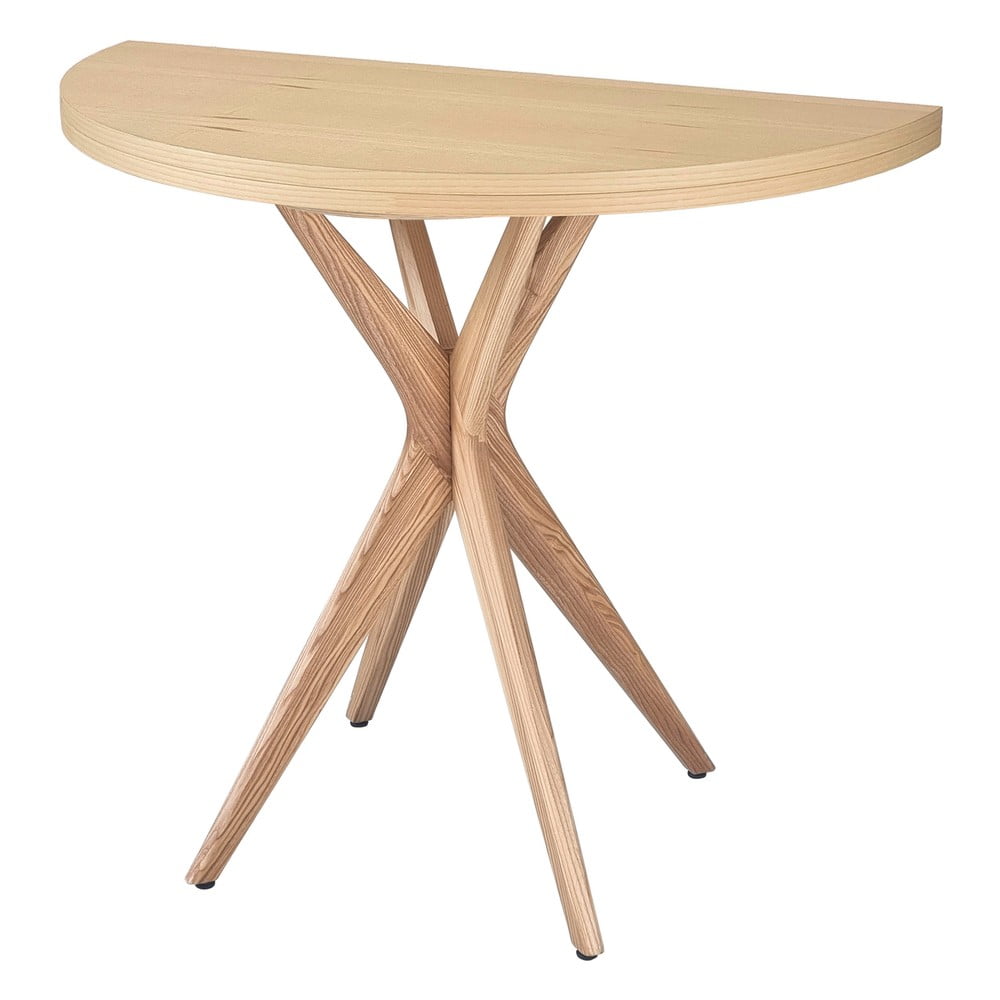 Okrúhly rozkladací jedálenský stôl s doskou v dekore jaseňového dreva 45x90 cm Jubi – Ragaba