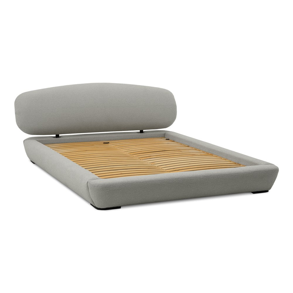 Svetlosivá čalúnená dvojlôžková posteľ s roštom 160x200 cm Odette – Scandic