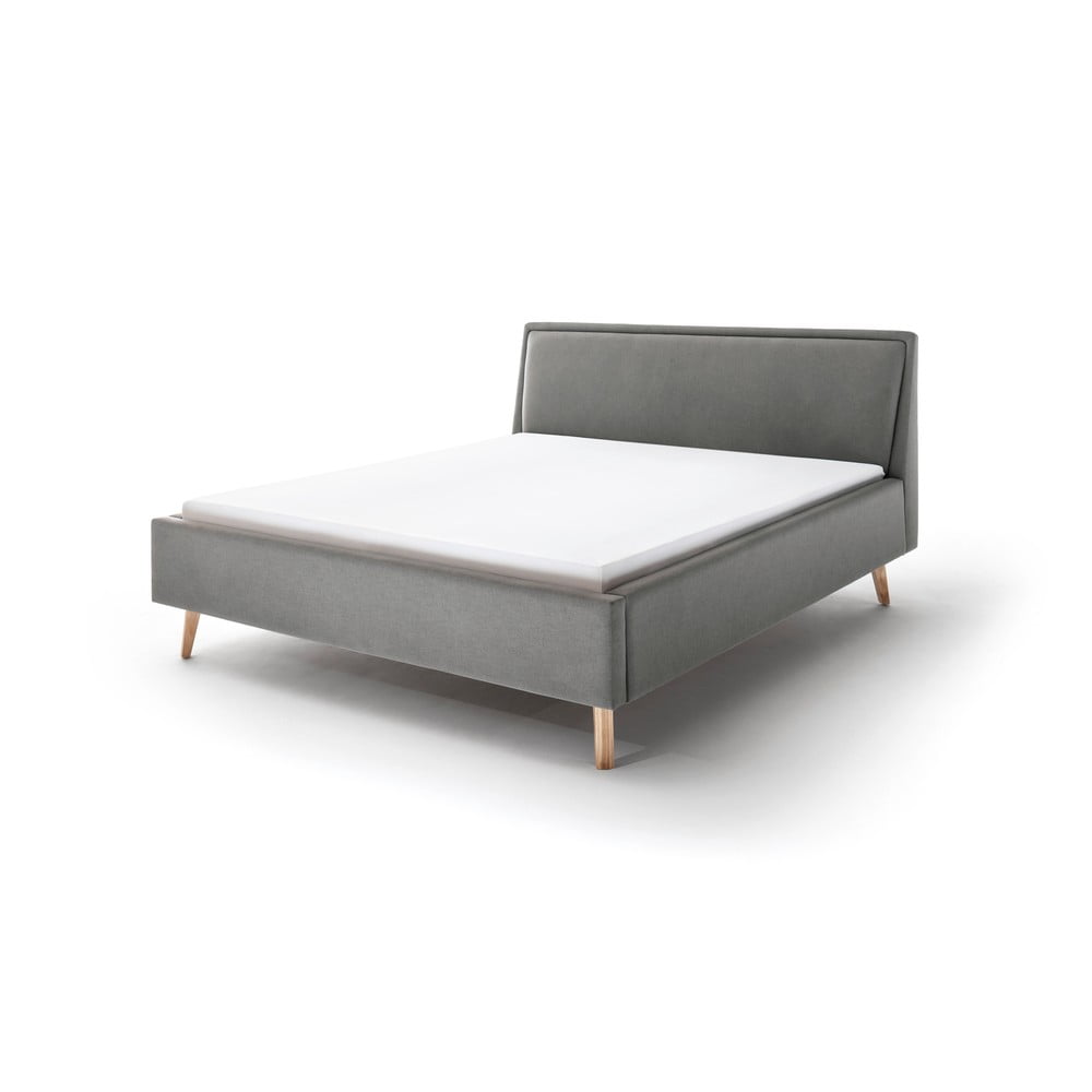 Svetlosivá čalúnená dvojlôžková posteľ bez roštu 180x200 cm Frieda – Meise Möbel
