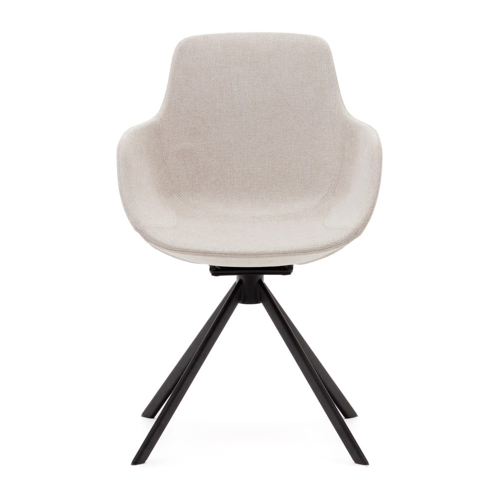 Béžové čalúnené jedálenské kreslá v súprave s podrúčkami 2 ks Tissiana – Kave Home