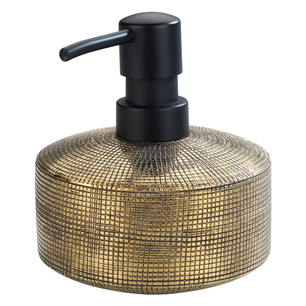 Keramický ručne maľovaný dávkovač na mydlo v zlatej farbe Wenko Rivara