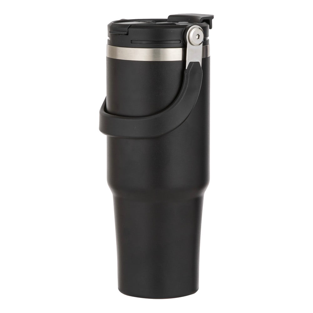 Čierna cestovná fľaša z nehrdzavejúcej ocele 1 l Eco – Ladelle